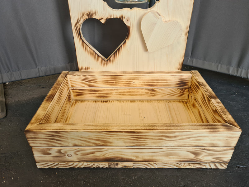 Holzaufsteller Holzschild breit mit Blumenkasten, Zur Hochzeit der schönste Weg ist der gemeinsame