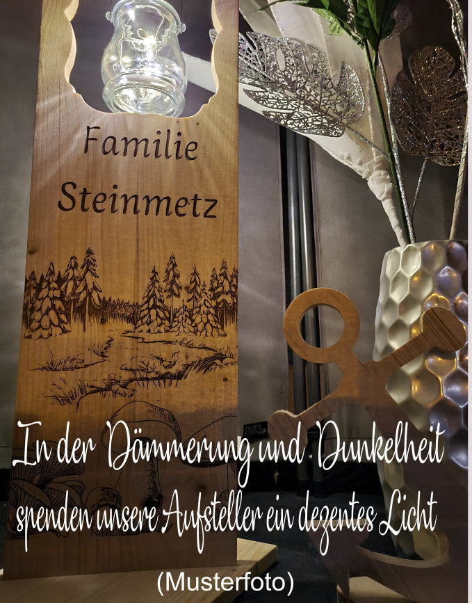 Holzaufsteller Holzschild, Family love hope faith