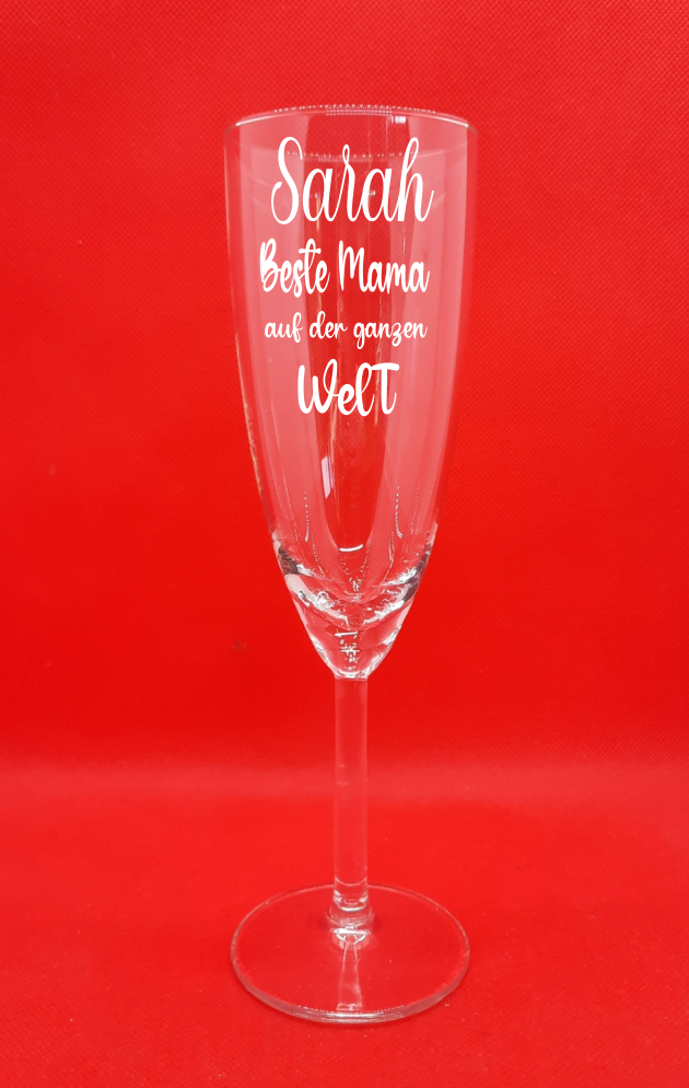 Personalisiertes Sektglas mit Gravur "Beste Mama" mit Namen