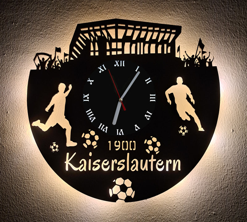 Fußball Fan LED Wanduhr "Kaiserslautern"