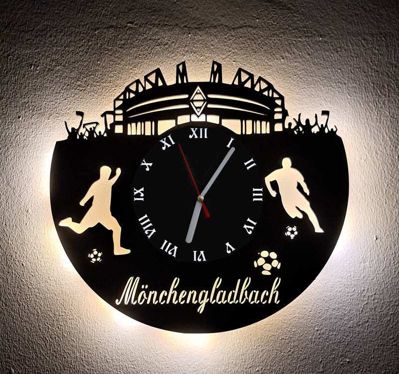 Fußball Fan LED Wanduhr "Mönchenglattbach"