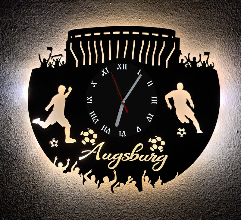 Fußball Fan LED Wanduhr "Augsburg"