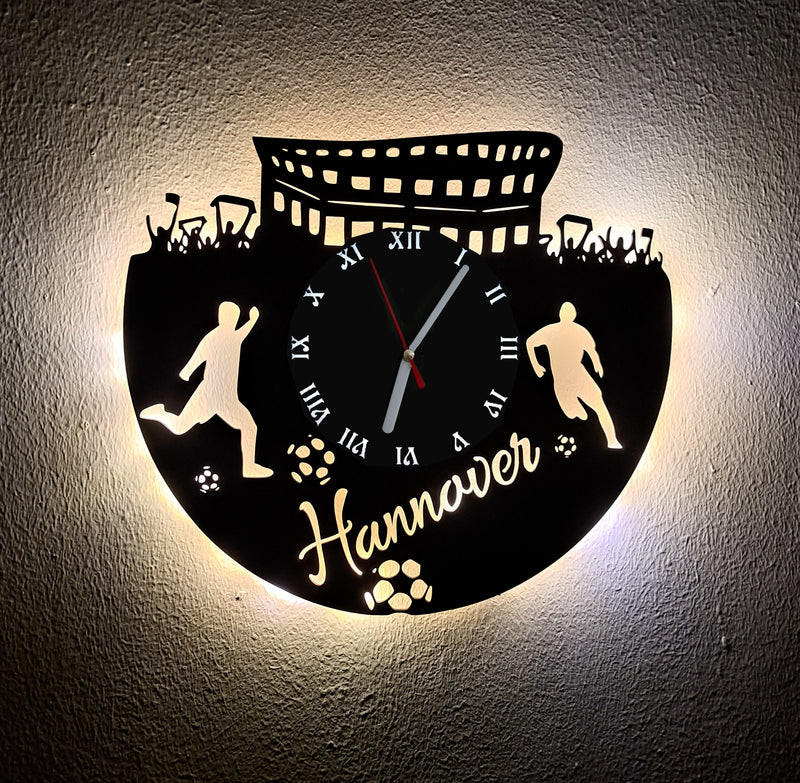 Fußball Fan LED Wanduhr "Hannover"