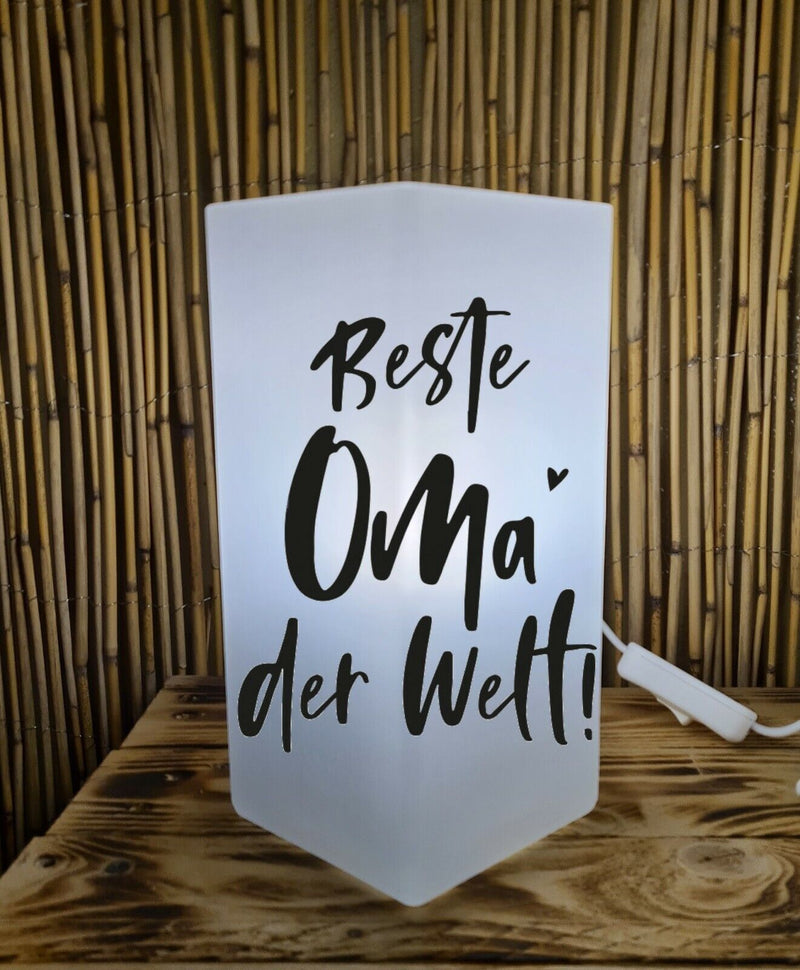 Personalisierte Frost Echt Glas Lampe Beste Oma ausgefallene Geschenkidee