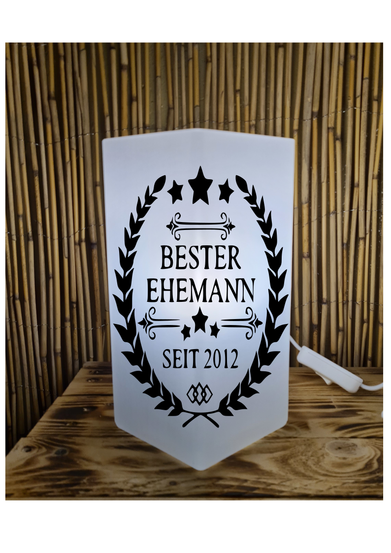 Personalisierte Frost Echt Glas Lampe Bester Ehemann