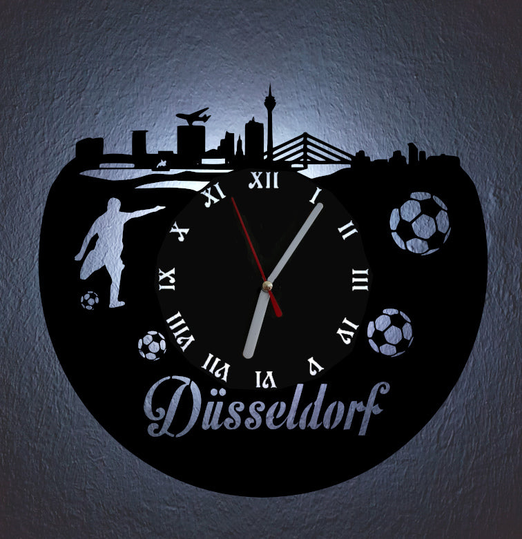 Fußball Fan LED Wanduhr "Düsseldorf"