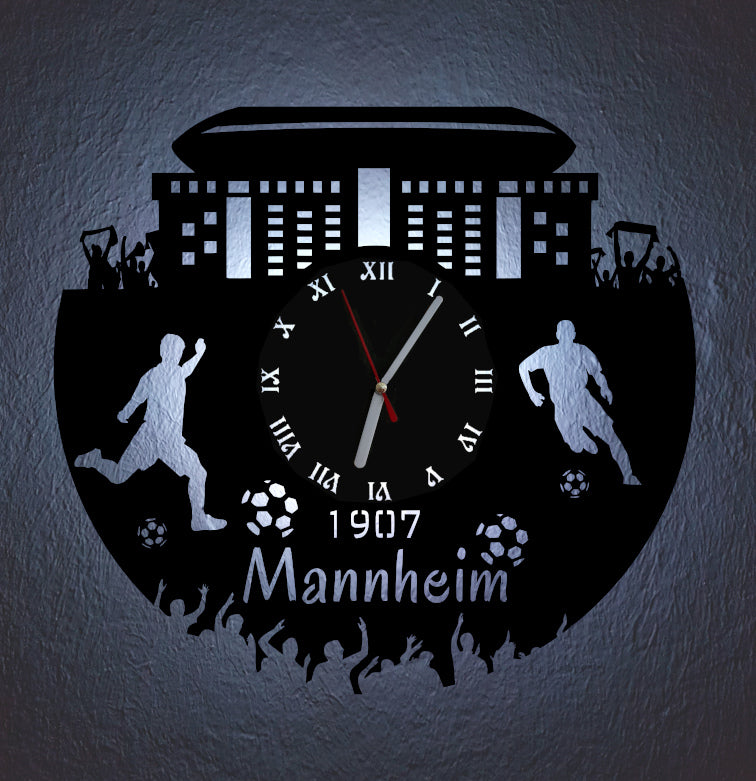 Fußball Fan LED Wanduhr "Mannheim"