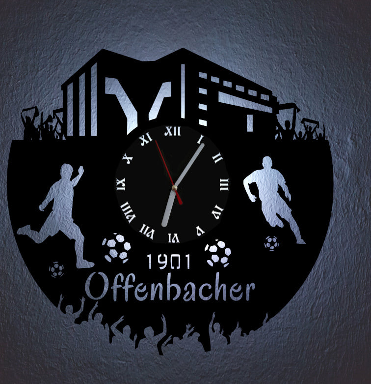 Fußball Fan LED Wanduhr "Offenbach"