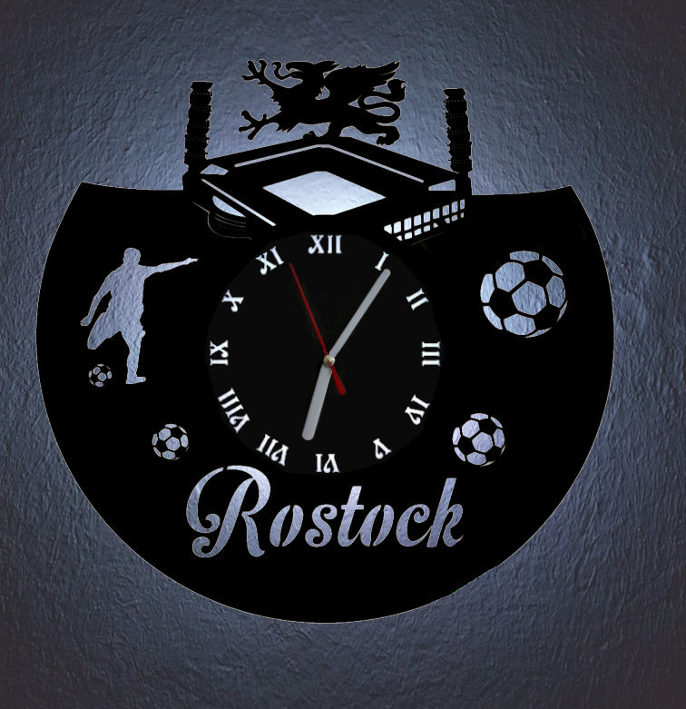 Fußball Fan LED Wanduhr "Rostock"