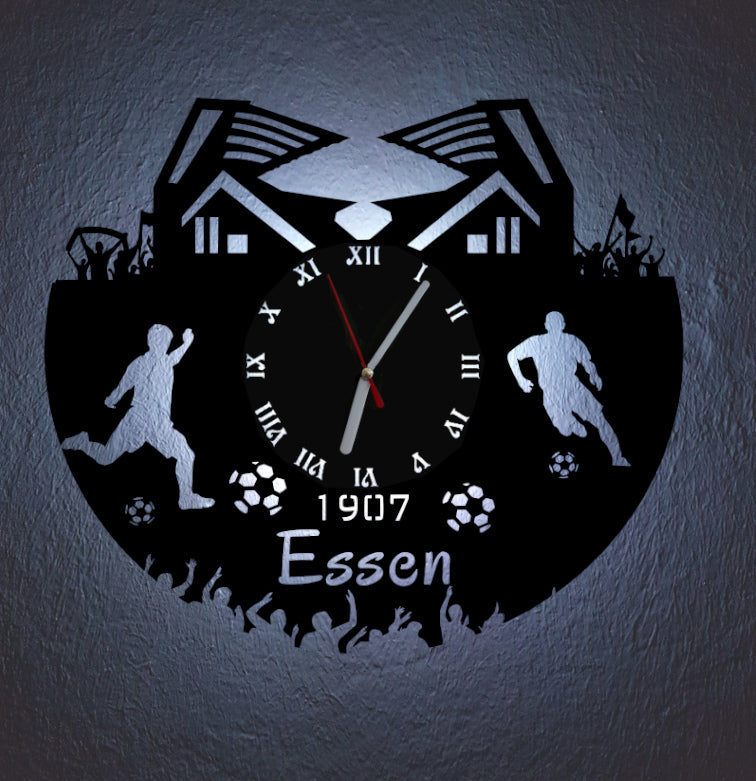 Fußball Fan LED Wanduhr "Essen"