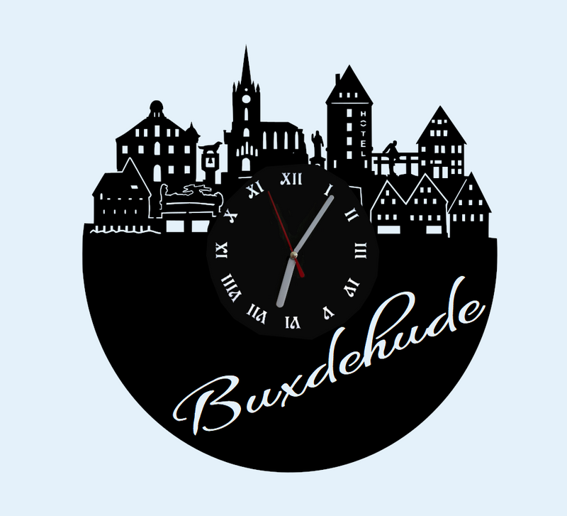 Extravagante Skyline LED Wanduhr, Motiv "Bremen"