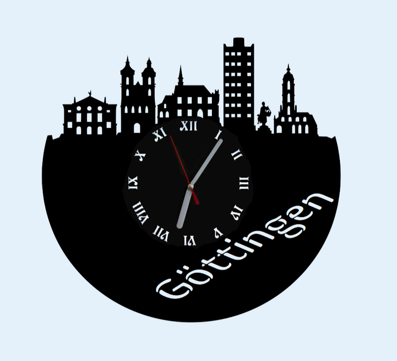 Extravagante Skyline LED Wanduhr, Motiv "Göttingen"