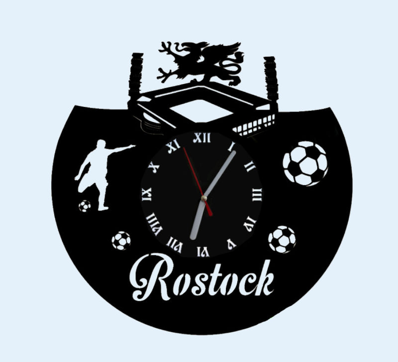 Fußball Fan LED Wanduhr "Rostock"