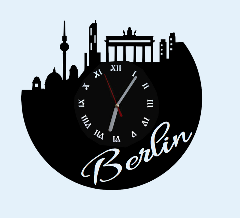 Extravagante Skyline LED Wanduhr, Motiv "Berlin"