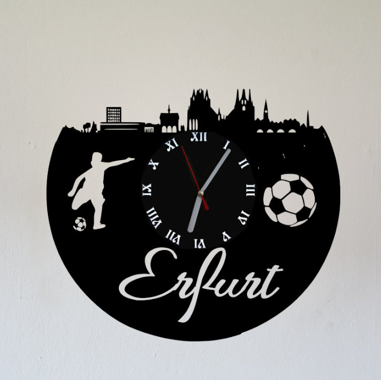 Fußball Fan LED Wanduhr "Erfurt"