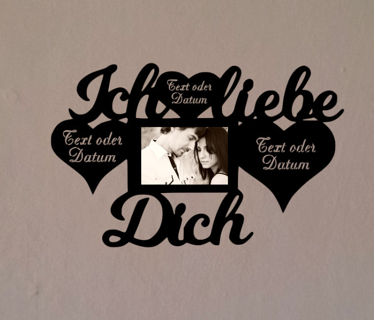 LED Bilderrahmen Motiv Ich liebe Dich V2