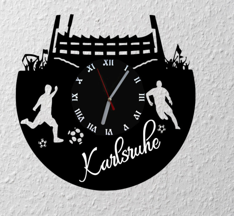 Fußball Fan LED Wanduhr "Karlsruhe"