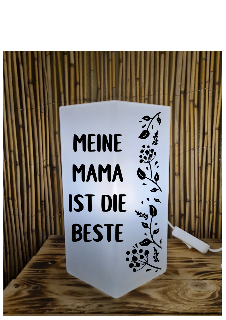 Gestaltete Frost Echt Glas Lampe Meine Mama ist die beste