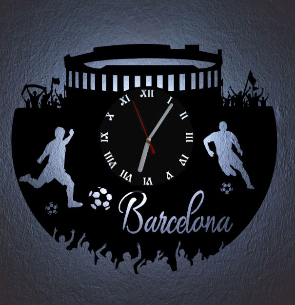 Fußball Fan LED Wanduhr "Barcelona"