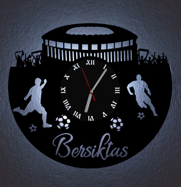 Fußball Fan LED Wanduhr "Bersiktas"