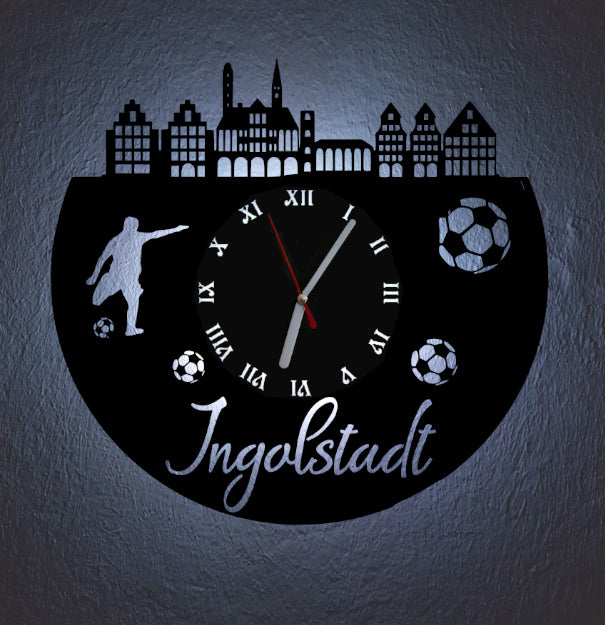 Fußball Fan LED Wanduhr "Ingolstadt"