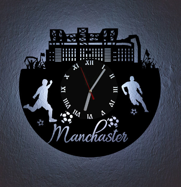 Fußball Fan LED Wanduhr "Manchester"